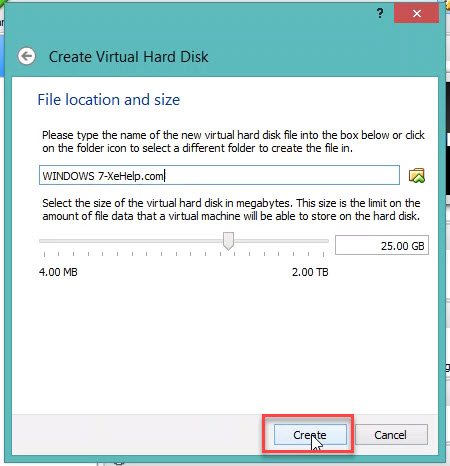 Set up VM VirtualBox for windows 7