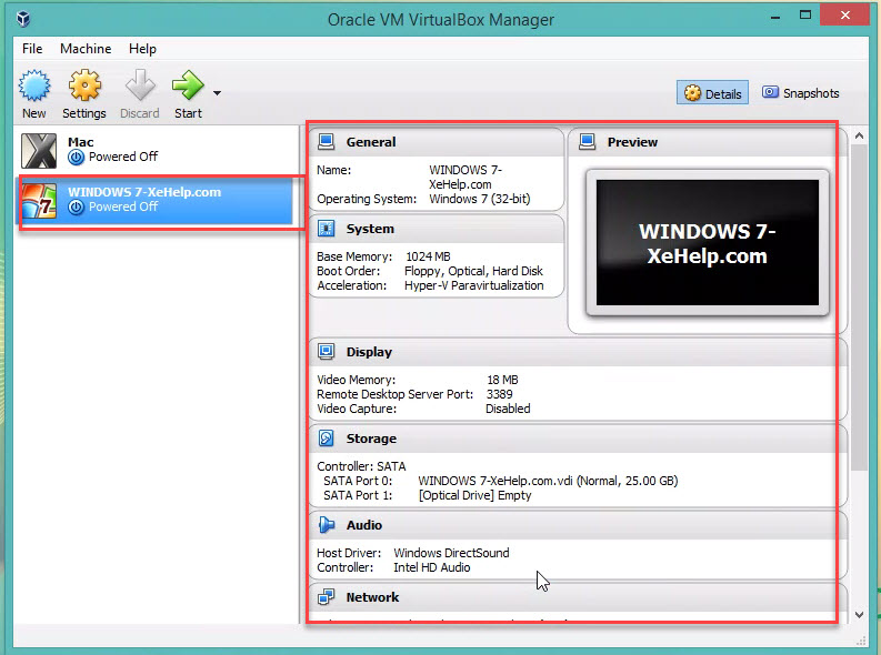 Set up VM VirtualBox for windows 7 Step 9.