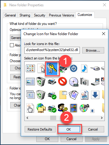 Change Folder icon Step 3.