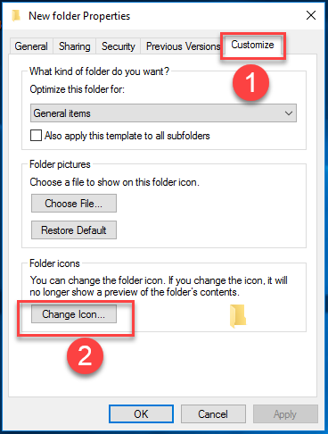 Change Folder icon Step 2.