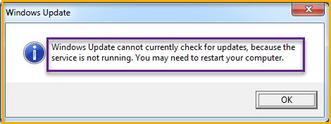 Solutions Windows Update Service Not Running