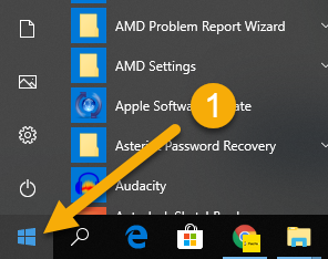 How To Uninstall Apps on Windows 10 - Step 1 Start menu
