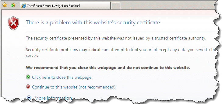 Security Certificate Error