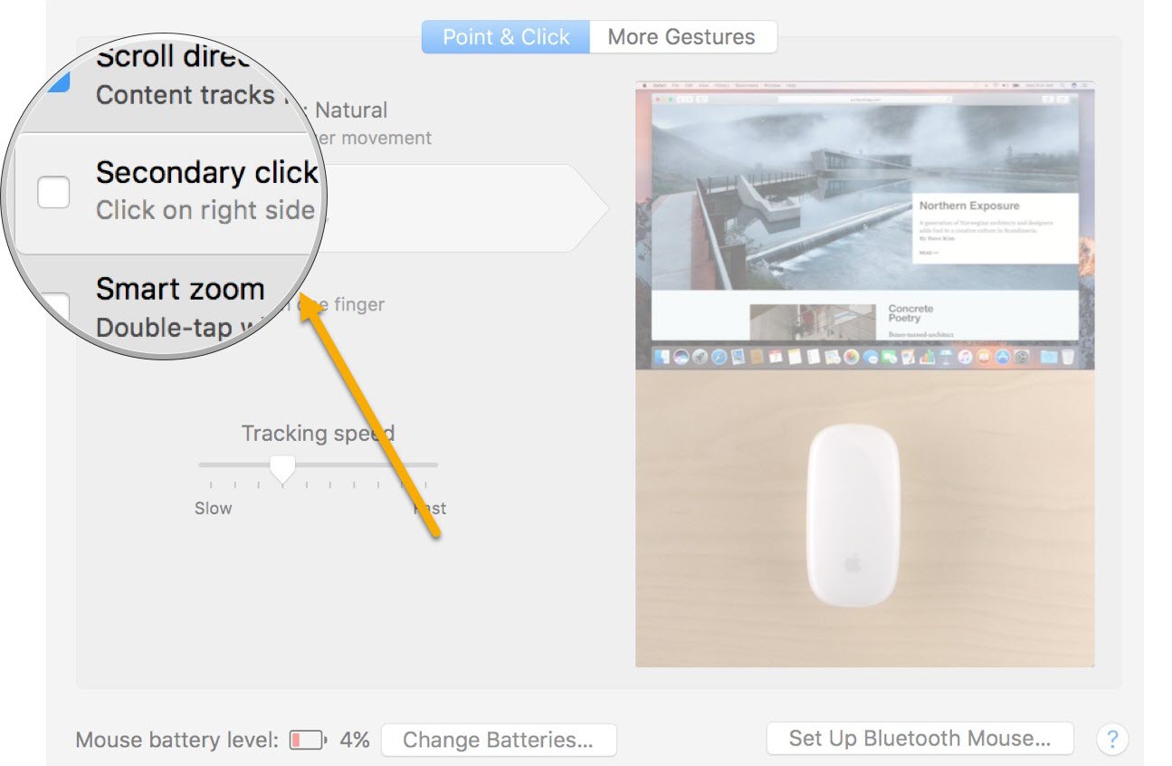 how to left click on a mac mouse